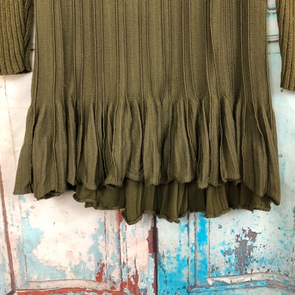 Free People Olive Sweater Ruffle Dress - Picture 6 of 7